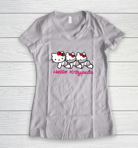 Hello Kittypede The Human Centipede Women's V-Neck T-Shirt