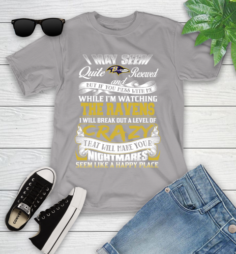 Baltimore Ravens NFL Football Don't Mess With Me While I'm Watching My Team Youth T-Shirt 4