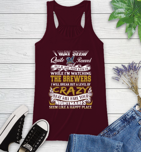 Milwaukee Brewers MLB Baseball Don't Mess With Me While I'm Watching My Team Racerback Tank 2