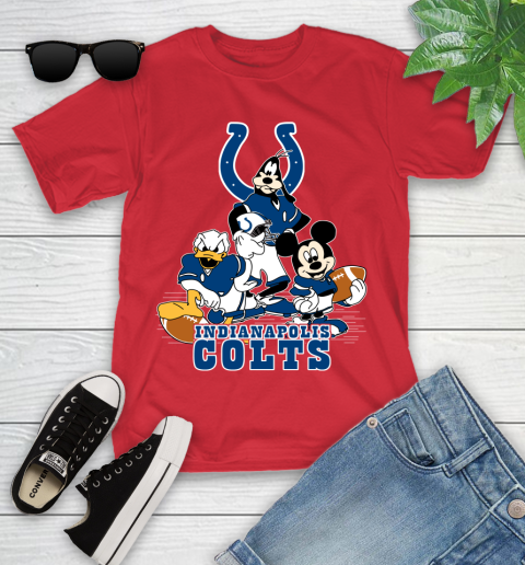 NFL Indianapolis Colts Mickey Mouse Donald Duck Goofy Football Shirt Youth T-Shirt 13