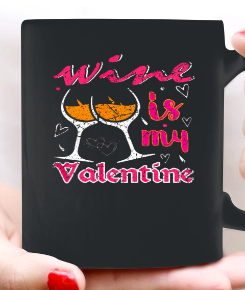 Wine Is My Valentine Funny Vintage Valentines Day Ceramic Mug 11oz 5