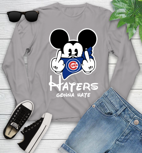 MLB Chicago Cubs Haters Gonna Hate Mickey Mouse Disney Baseball T Shirt_000 Youth Long Sleeve 5