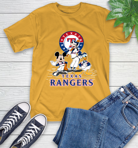 MLB Texas Rangers Mickey Mouse Donald Duck Goofy Baseball T Shirt T-Shirt 2