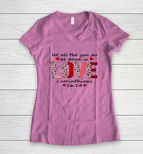 Leopard You Do Be Done In Love Christian Valentine Women's V-Neck T-Shirt 5