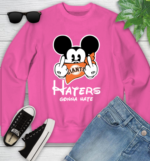 MLB San Francisco Giants Haters Gonna Hate Mickey Mouse Disney Baseball T Shirt_000 Youth Sweatshirt 6