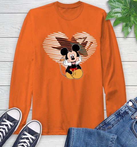 NHL San Jose Sharks The Heart Mickey Mouse Disney Hockey Long Sleeve T-Shirt 4