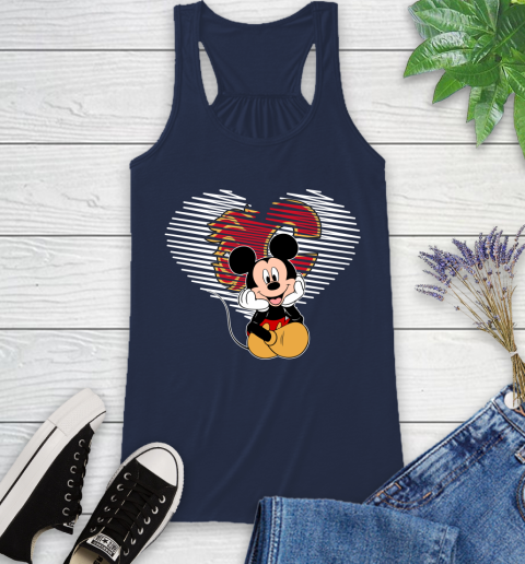NHL Calgary Flames The Heart Mickey Mouse Disney Hockey Racerback Tank 9