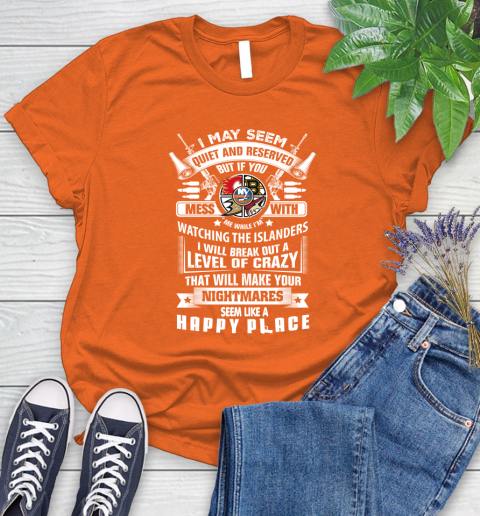 New York Islanders NHL Hockey Don't Mess With Me While I'm Watching My Team Sports Women's T-Shirt 3