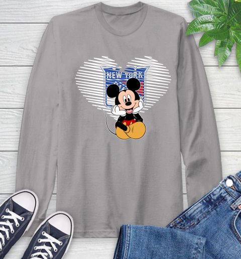 NHL New York Rangers The Heart Mickey Mouse Disney Hockey Long Sleeve T-Shirt 6