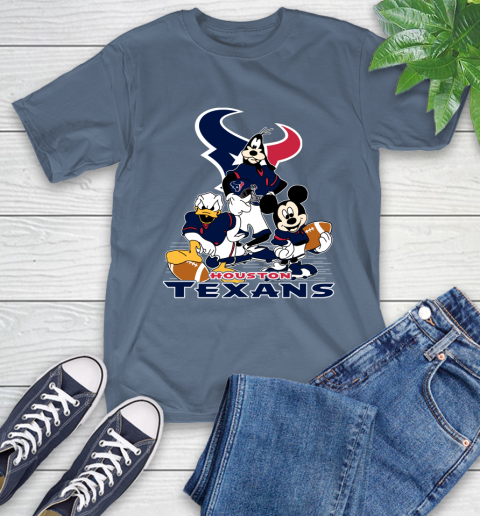 NFL Houston Texans Mickey Mouse Donald Duck Goofy Football Shirt T-Shirt 8