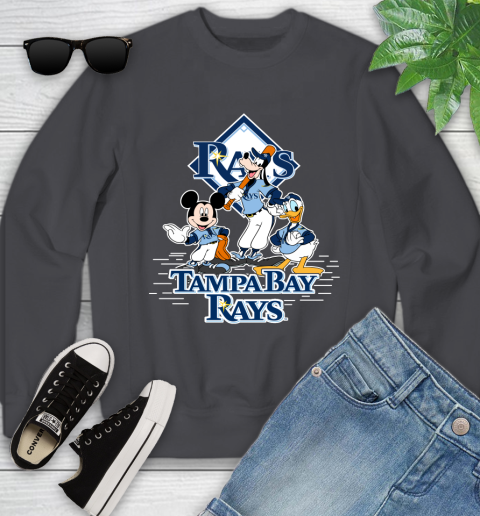 MLB Tampa Bay Rays Mickey Mouse Donald Duck Goofy Baseball T Shirt Youth Sweatshirt 5