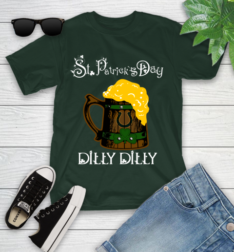 NFL Indianapolis Colts St Patrick's Day Dilly Dilly Beer Football Sports Youth T-Shirt 5