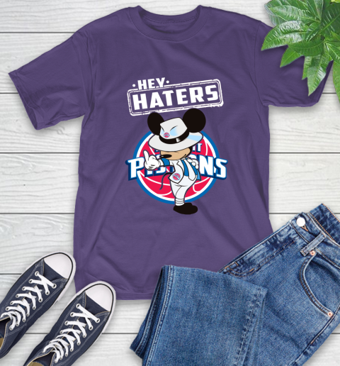NBA Hey Haters Mickey Basketball Sports Detroit Pistons T-Shirt 5