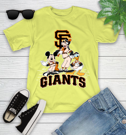 MLB San Francisco Giants Mickey Mouse Donald Duck Goofy Baseball T Shirt Youth T-Shirt 25