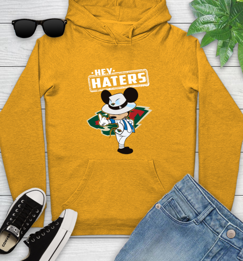 NHL Hey Haters Mickey Hockey Sports Minnesota Wild Youth Hoodie 2