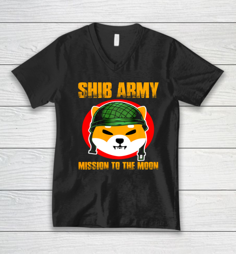 Shiba Army Shiba Inu Coin Crypto Token Cryptocurrency Wallet V-Neck T-Shirt