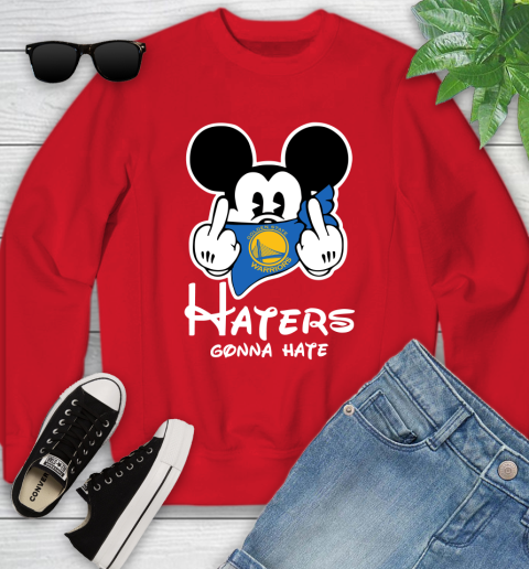 NBA Golden State Warriors Haters Gonna Hate Mickey Mouse Disney Basketball T Shirt Youth Sweatshirt 8