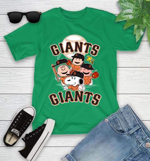 MLB San Francisco Giants Snoopy Charlie Brown Woodstock The Peanuts Movie Baseball T Shirt_000 Youth T-Shirt 8