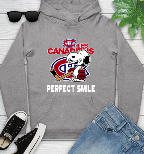 NHL Montreal Canadiens Snoopy Perfect Smile The Peanuts Movie Hockey T Shirt Youth Hoodie 6