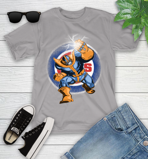 Chicago Cubs MLB Baseball Thanos Avengers Infinity War Marvel Youth T-Shirt 4
