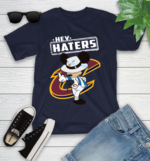 NBA Hey Haters Mickey Basketball Sports Cleveland Cavaliers Youth T-Shirt 2