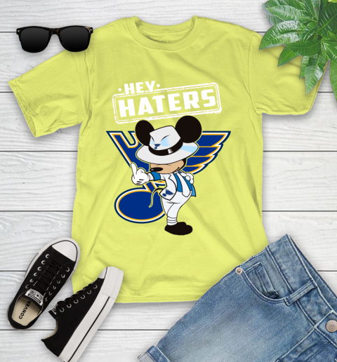 NHL Hey Haters Mickey Hockey Sports St.Louis Blues Youth T-Shirt 10