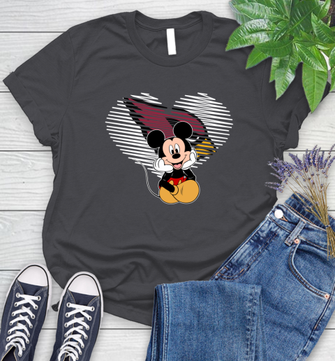 NFL Arizona Cardinals The Heart Mickey Mouse Disney Football T Shirt_000 Women's T-Shirt 8