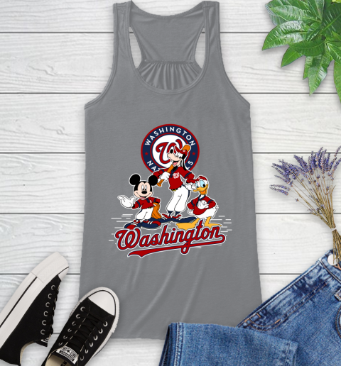 MLB Washington Nationals Mickey Mouse Donald Duck Goofy Baseball T Shirt Racerback Tank 4