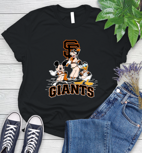 MLB San Francisco Giants Mickey Mouse Donald Duck Goofy Baseball T Shirt Women's T-Shirt