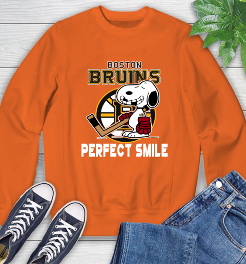 NHL Boston Bruins Snoopy Perfect Smile The Peanuts Movie Hockey T Shirt Sweatshirt 3