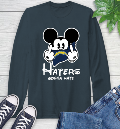 NFL Los Angeles Chargers Haters Gonna Hate Mickey Mouse Disney Football T Shirt Long Sleeve T-Shirt 9