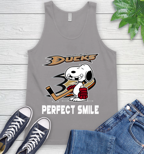 NHL Anaheim Ducks Snoopy Perfect Smile The Peanuts Movie Hockey T Shirt Tank Top 3