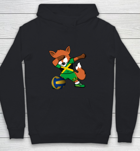 Dabbing Fox Jamaica Volleyball Fans Jersey Jamaican Youth Hoodie