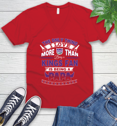 NBA The Only Thing I Love More Than Being A Sacramento Kings Fan Is Being A Papa Basketball V-Neck T-Shirt 6