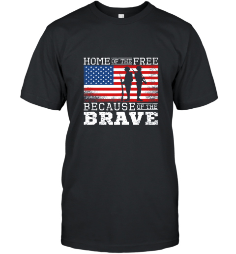 Home of the Free Because of the Brave Military American Flag Tank Top AN T-Shirt