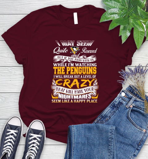 Pittsburgh Penguins NHL Hockey Don't Mess With Me While I'm Watching My Team Women's T-Shirt 7
