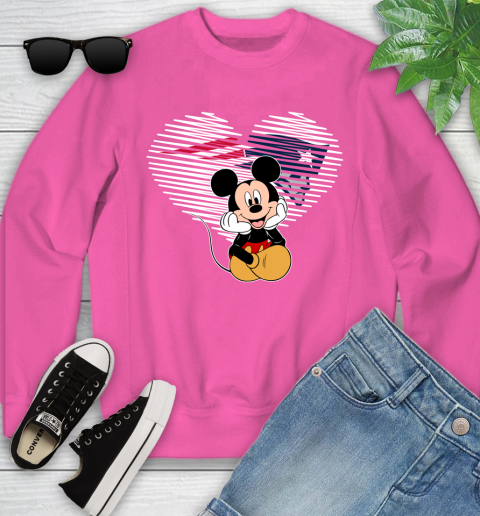 NFL New England Patriots The Heart Mickey Mouse Disney Football T Shirt_000 Youth Sweatshirt 6