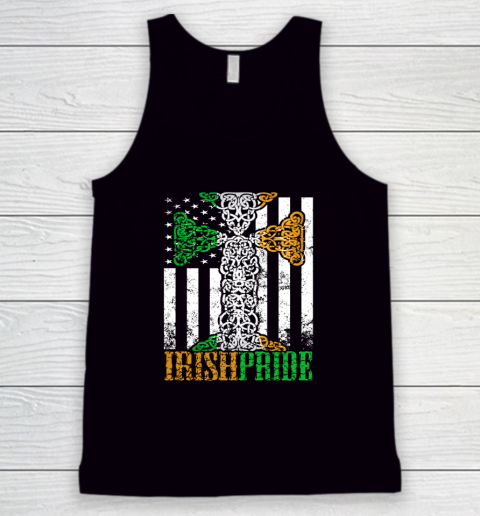 Irish Pride American Flag Celtic Cross Tank Top
