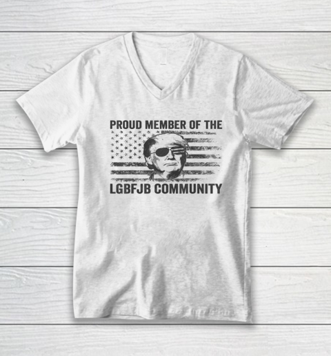 Proud Member Of The LGBFJB Community Trump American Flag V-Neck T-Shirt