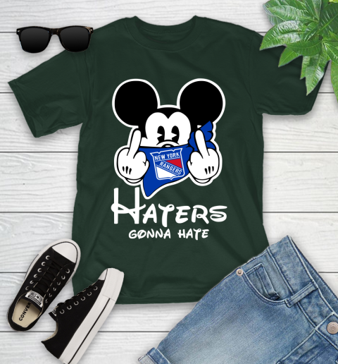 NHL New York Rangers Haters Gonna Hate Mickey Mouse Disney Hockey T Shirt Youth T-Shirt 5