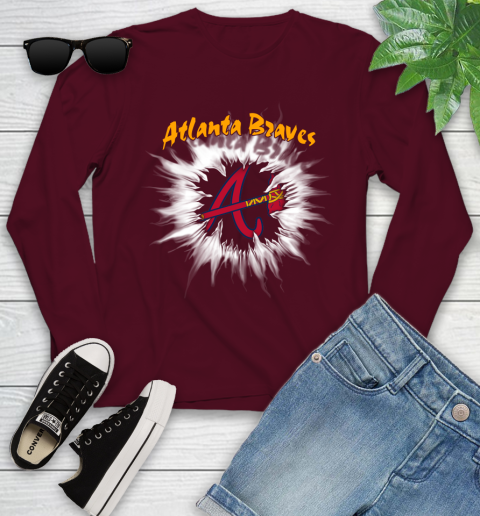 Atlanta Braves MLB Baseball Adoring Fan Rip Sports Youth Long Sleeve 6