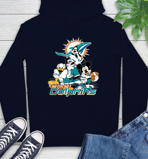 NFL Miami Dolphins Mickey Mouse Donald Duck Goofy Football Shirt Hoodie 3