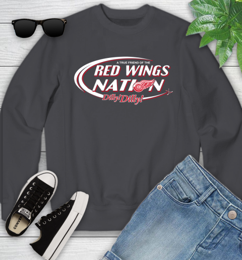 NHL A True Friend Of The Detroit Red Wings Dilly Dilly Hockey Sports Youth Sweatshirt 5