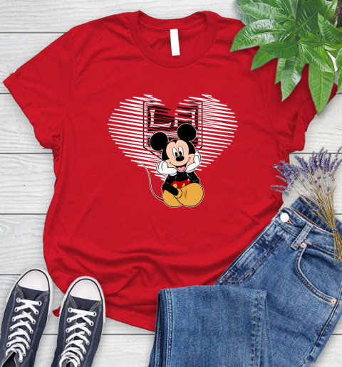 NHL Los Angeles Kings The Heart Mickey Mouse Disney Hockey Women's T-Shirt 13