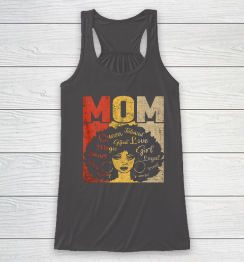 Black Mom Afro African American Mom Mother's Day Racerback Tank 12