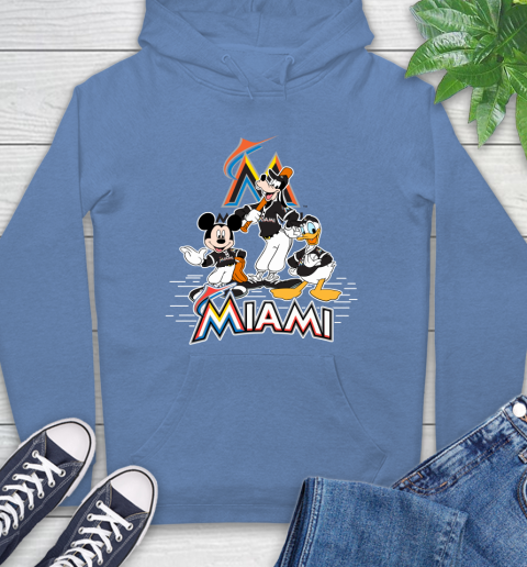 MLB Miami Marlins Mickey Mouse Donald Duck Goofy Baseball T Shirt Hoodie 11