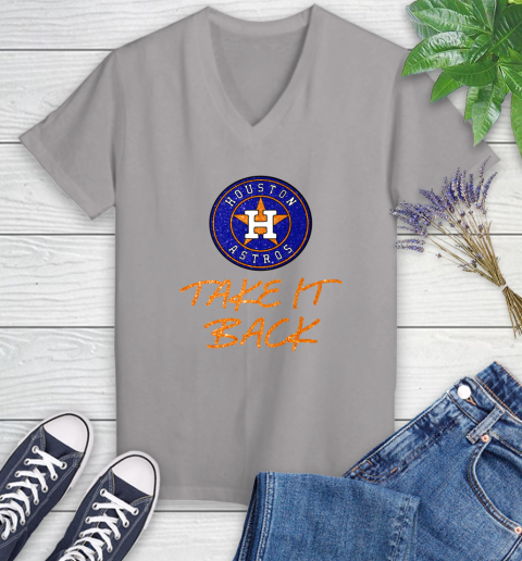 Astros Take It Back Women's V-Neck T-Shirt 4