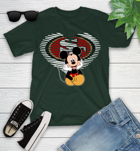 NFL San Francisco 49ers The Heart Mickey Mouse Disney Football T Shirt_000 Youth T-Shirt 5