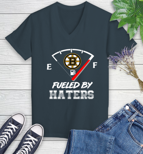 Boston Bruins NHL Hockey Fueled By Haters Sports Women's V-Neck T-Shirt 8