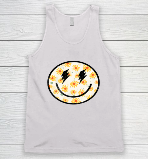 Retro Floral Smiley Face Happy Face Trendy Costume Tank Top